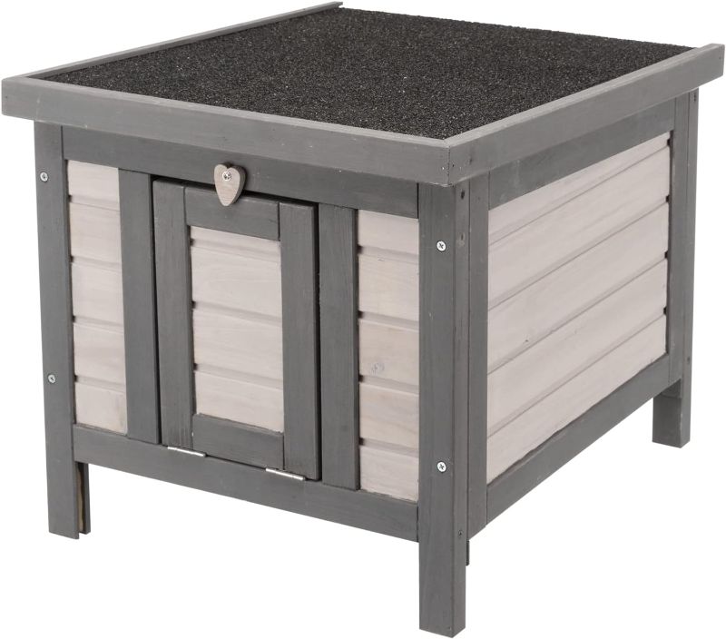 Photo 1 of TRIXIE Insulated Pet Home, Ideal for Cats and Rabbits, Shelter for Ferrel Cats, Weatherproof Gray Small