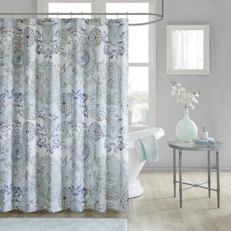 Photo 1 of Madison Park MP70-5822 72 X 72 in. Cotton Printed Shower Curtain; Blue
