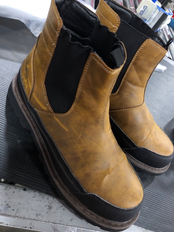 Photo 1 of eddie bauer steel toe boot no laces sz 9.5