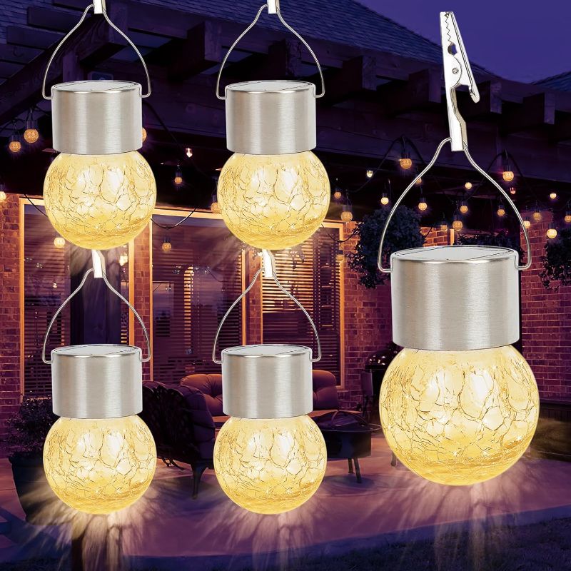 Photo 1 of Hanging Solar Lights Outdoor Waterproof-Hanging Solar Lights for Trees-Hanging Globe Lights-Yard Decorations Outdoor Clearance Decorations for Patio and Yard Garden Decor