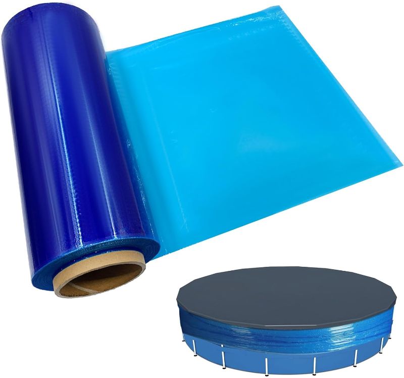 Photo 1 of Winter Cover Seal for Above Ground Pools PE Airtight Windproof Anti-Uv Pool Wrap for Above Ground for Keeps Swimming Pool Clear Bule Cling Shrink Stretch Film Pool Cover Sealer Wrap