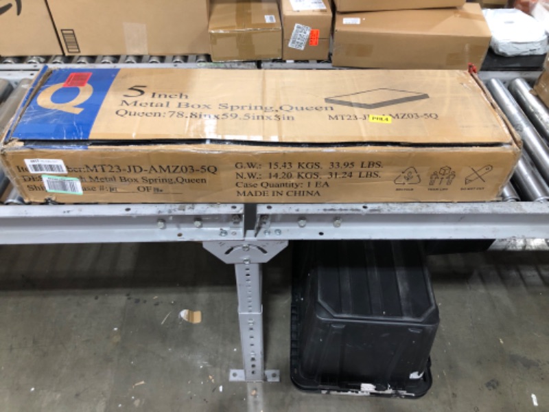 Photo 1 of Superay Box Spring 5 Inch Bed Base, Mattress Foundation, Metal Bed Frames with Cover, Easy Assembly, Queen, Heavy Duty, Noise Free, Black 5 Inch Queen