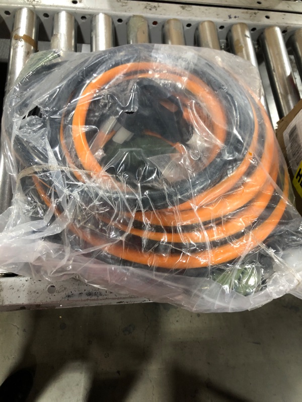 Photo 3 of RVPLAN 50 Amp 50 Foot RV Extension Cord, 14-50P to SS2-50R Heavy Duty STW Generator Extension Cord for RV Camper and Generator to House, with Locking Connector and Cord Organizer(50 Foot Black&Orange) 50 FT Locking