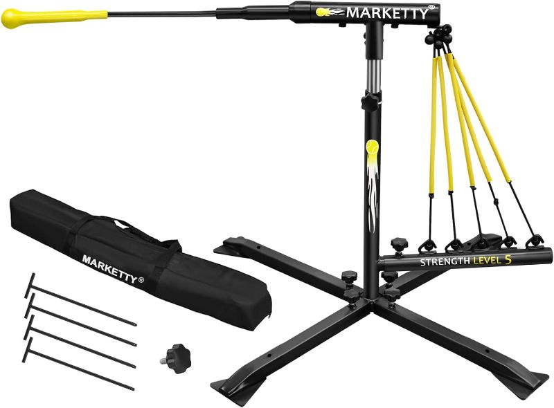 Photo 1 of Baseball Hitting Trainer with 5 Tension Rope,Baseball & Softball Aid Batting Practice Swing Training Equipment Pitching Machine for Sport Gifts/kids/Boys/Adult/8-10-12-14 Old Years
