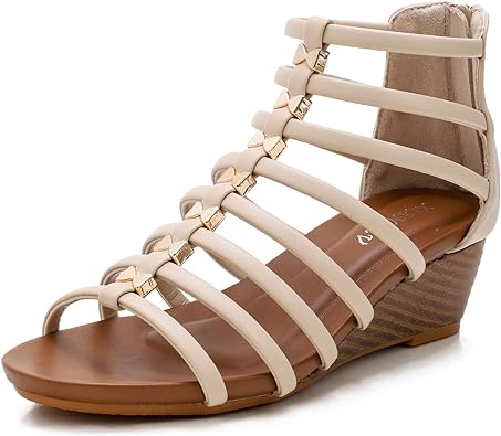 Photo 1 of Women's Timeless Classic Gladiator Sandals Retro Wedge Sandals With Back Zipper/38
