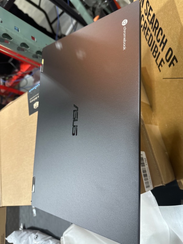 Photo 3 of ASUS C424MA-AS48F Chromebook C424, 14.0" 180 Degree FHD NanoEdge Display, Intel Dual Core Celeron Processor, 4GB LPDDR4 RAM, 128GB Storage, Silver Color, C424MA-AS48F Celeron | 4GB | 128GB