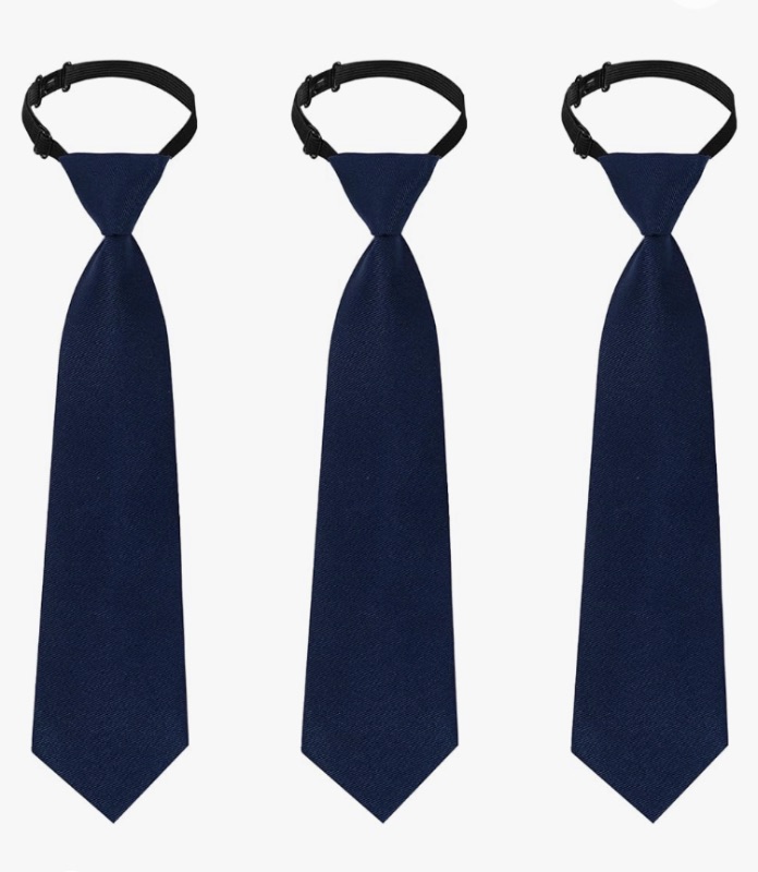 Photo 1 of 3pcs Boy's Necktie Pre-tied Adjustable Neck Strap Tie for Wedding Graduation School Uniforms