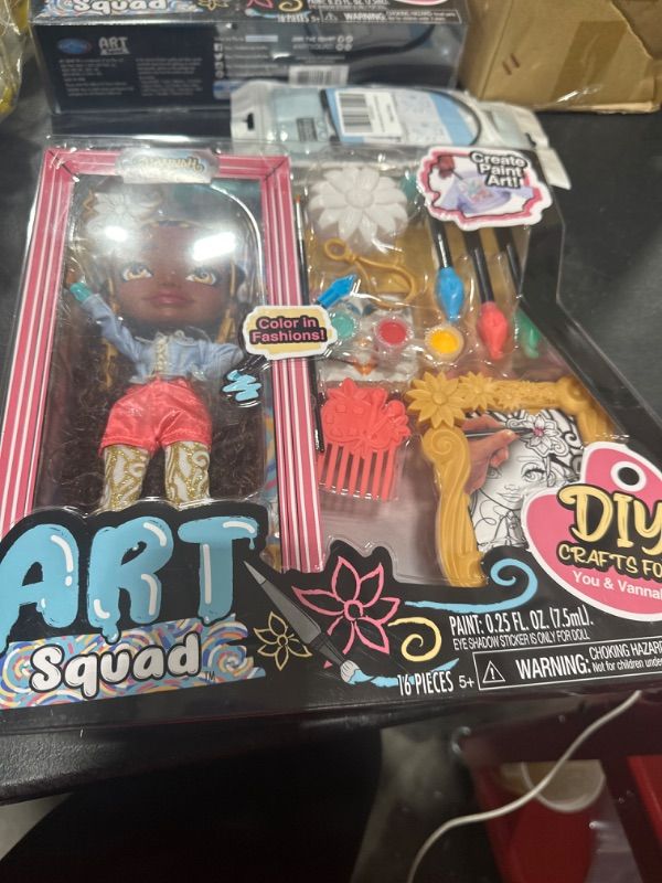 Photo 2 of ART SQUAD Vannah 10-inch Doll & Accessories with DIY Craft Painting Project, Kids Toys for Ages 3 Up, Gifts and Presents by Just Play Vana