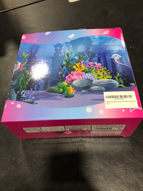 Photo 1 of BETTINA Mermaid Princess Doll Play Set, Temperature Color Changing Mermaid Tail, Dress Up Doll 12" and Crystal Light Red Dolphin Mermaid Toys for Little Girl and Play Gift Set Aged 3+ Blonde Doll and Crystal Dolphin