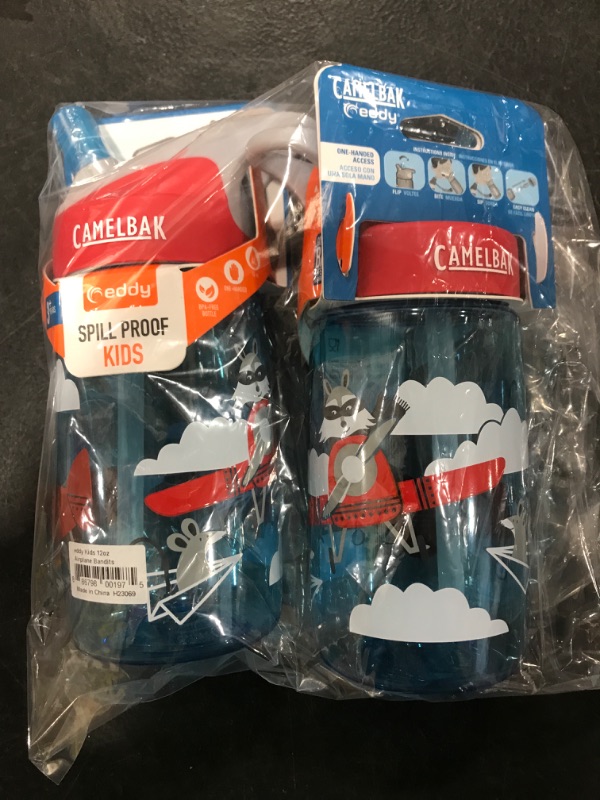 Photo 2 of 2 PACK CamelBak Eddy Kids' Airplane Bandits Water Bottle 12oz - Blue/Red