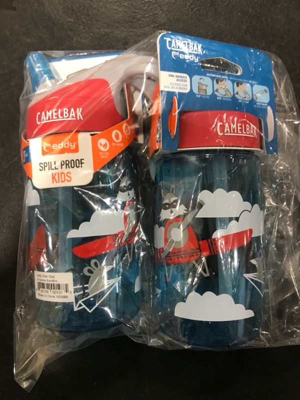 Photo 2 of 2 PACK CamelBak Eddy Kids' Airplane Bandits Water Bottle 12oz - Blue/Red
