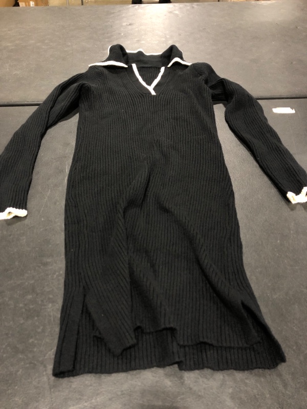 Photo 1 of BLACK SWEATER DRESS WITH COLLAR MEDIUM 