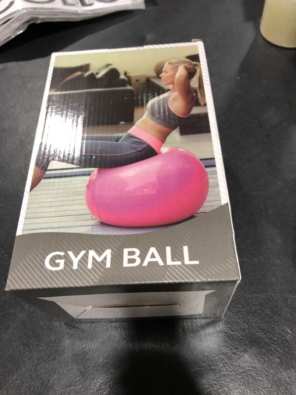 Photo 2 of Exercise Ball Yoga Ball, Thick Anti-Slip Pilates Ball for Pregnancy Birthing, Workout and Core Training, Anti-Burst Fitness Ball with Air Pump, Suitable for Home Gym Office 30 IN Purple