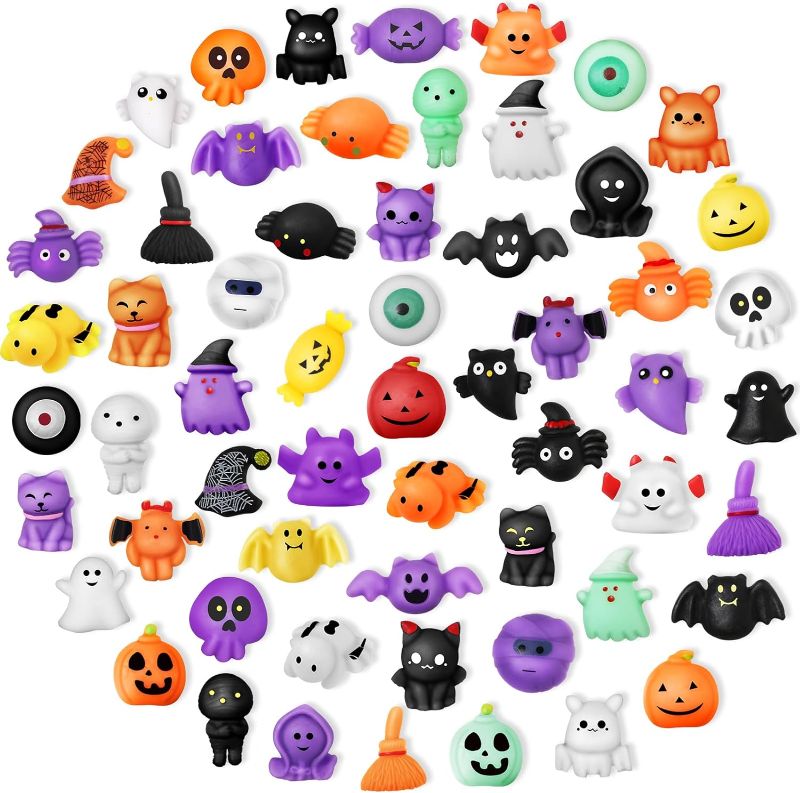 Photo 1 of 60PCS Halloween Squishy Toys for Kids, Halloween Party Favor for Kids, Halloween Classies Character Squishy Toys, Mochi Stress Relief Toys for Halloween Trick or Treat, Classroom Rewards, Goodie Bags
