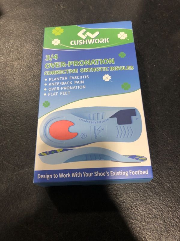 Photo 1 of 3/4 Over-Pronation Corrective Shoe Insoles, Medium Arch Supports Orthotics Inserts for Flat Feet, Knee Pain, Lower Back Pain, Improve Walking Posture, Men Women for Everyday Use-L

