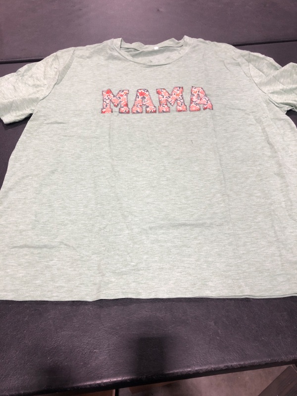 Photo 1 of "MAMA" SHIRT LIGHT GREEN 2XL