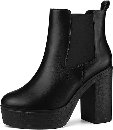 Photo 1 of Allegra K Women's Platform Chunky High Heels Chelsea Ankle Boots SIZE 10