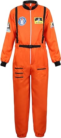 Photo 1 of Men's Adult Astronaut Spaceman Costume Coverall Pilot Air Force Flight Jumpsuit Dress Up Party SIZE SMALL