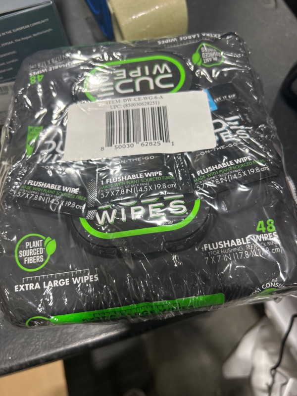 Photo 2 of DUDE Wipes - Flushable Wipes - 6 Pack, 288 Wipes - Herbal Relief Extra-Large Adult Wet Wipes - Witch Hazel & Geranium Essential Oils - Septic and Sewer Safe Butt Wipes For Adults + 3 On-The-Go Wipes 6 Herbal Relief