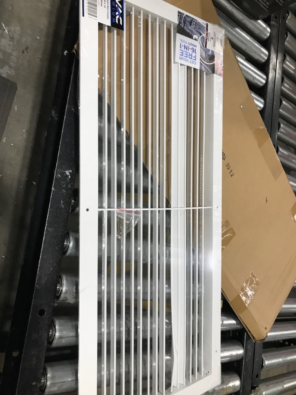 Photo 2 of 30"w X 12"h Aluminum Adjustable Return/Supply HVAC Air Grille - Full Control Horizontal Airflow Direction - Vent Duct Cover - Single Deflection [Outer Dimensions: 31.85"w X 13.85"h] 30x12