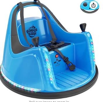 Photo 1 of Bumper Buddy Ride On Electric Bumper Car for Kids & Toddlers, 12V 2-Speed, Ages 1 2 3 4 5 Year Old Boys - Remote Control, Baby Boy Riding Bumping Toy Gifts Cars, Toys Gift Toddler 12-18 Months Age Kid