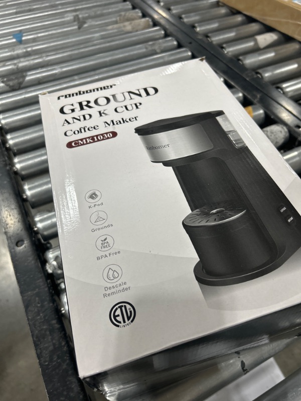 Photo 1 of Ranbomer Single Serve Coffee Maker, K Cup and Ground Coffee Machine 2 in 1, 6 to 14 Oz Brew Sizes, Mini One Cup Coffee Maker with Self cleaning Function, Fits Travel Mug, Black