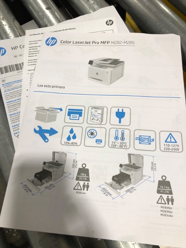 Photo 5 of HP Color LaserJet Pro M283fdw Wireless All-in-One Laser Printer, Remote Mobile Print, Scan & Copy, Duplex Printing, Works with Alexa (7KW75A), White