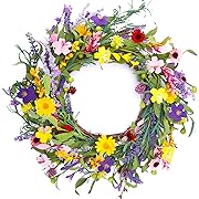 Photo 1 of  20 Inches Front Door Wreath Artificial Wreath for Wall Window Room Farmhouse Indoor Outdoor Decor