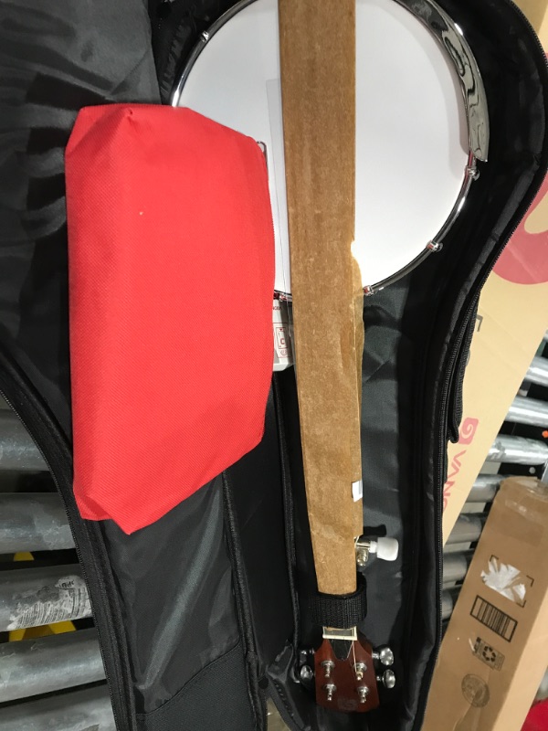 Photo 1 of Vangoa 5 String Banjo 26 Inch, MINI Travel Banjo, Banjo Beginner Kit with Remo Head, Open Back & Closed Solid Back with beginner Kit, Comfortable Carrying Bag