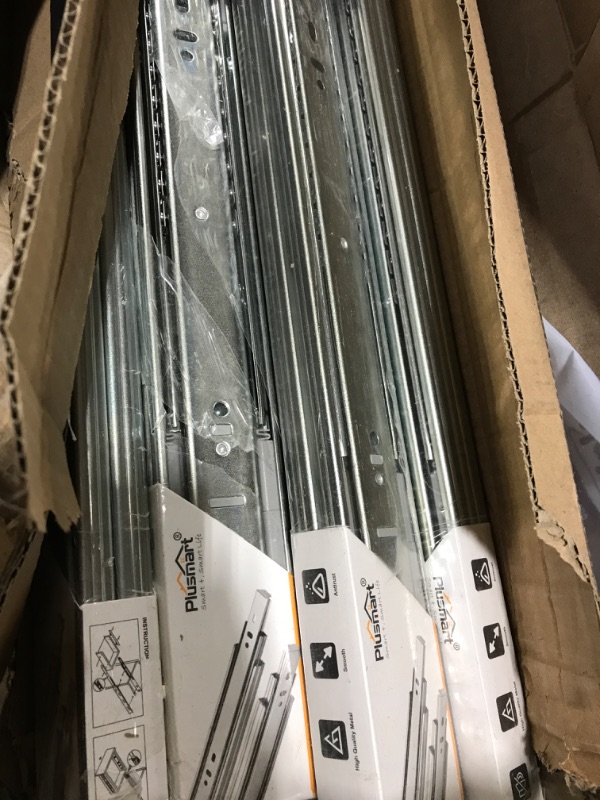 Photo 1 of 22 Inch Drawer Slides, Plusmart Soft Close Drawer Slide Glides Ball Bearing Full Extensin Cabinet Slides, 3 Folds, 150LB, 6 Pairs 22'' Drawer Slides 6 Pair