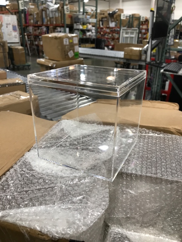 Photo 1 of 12 Pieces Clear Acrylic Plastic Square Cube Small Acrylic Box with Lid Decorative Storage Boxes Jewelry Display Box Mini Clear Container for Home Candy Pill and Tiny Jewelry (4.7 x 4.7 x 4.7 Inch)
