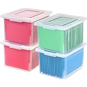 Photo 1 of  Letter/Legal File Tote Box, 4 Pack, BPA-Free Plastic Storage Bin Tote Organizer with Durable and Secure Latching Lid, Stackable and Nestable, Clear