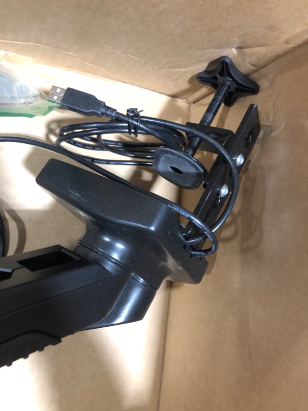 Photo 1 of JOY worker Dual Monitor Mount with USB 2.0, Pneumatic Adjustable Monitor Arm,15"-27" Monitor Stands for 2 Monitors with 75*75/100*100mm VESA Mount, Clamp/Grommet Mounting Base, Holds Up to 14.3 lbs