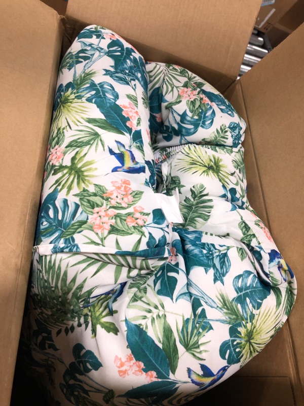 Photo 2 of Enipate Tropical Print Adirondack Chair Cushions, Weather Resistant Patio Chair Seat Cushion, Tufted Thicken Outdoor High Back Rocking Chair Pads Floral 01