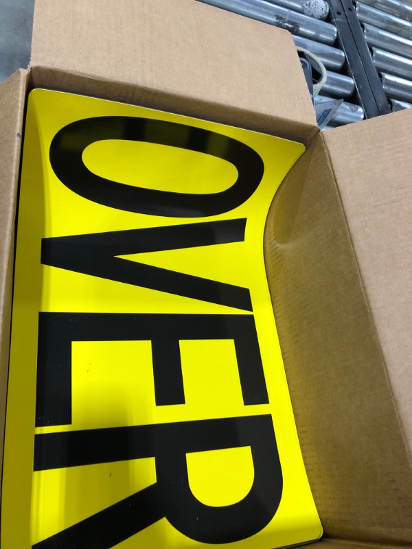 Photo 3 of Newwiee 2 Sets 6 Pcs Oversize Load Signs for Trucks, Magnetic over Size Load Sign Oversized Magnet Warning Signs for Vehicle Safety Car Moving Pedestrian Trailer Safe Hauling, 12 x 60 Inch, Yellow