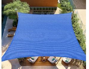 Photo 1 of 12'x12' Sun Shade Sails Curved Canopy Square Blue 185GSM Shade Sail Permeable for Patio Deck Yard Backyard,