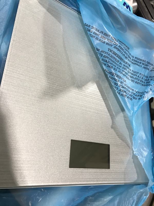 Photo 1 of Weight Watchers Scales by Conair Bathroom Scale for Body Weight, Easy To Read Scale, Glass Body Scale Measures Weight Up to 400 Lbs. in Metallic Silver