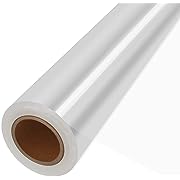 Photo 1 of 110 ft Clear Cellophane Wrap Roll (35 in x 110 ft) - 3 Mil Thickness Cellophane Roll, Clear Cellophane Bags Large, Clear Wrapping Paper for Flower Gift Baskets Wrap (35" fold into 17.5")