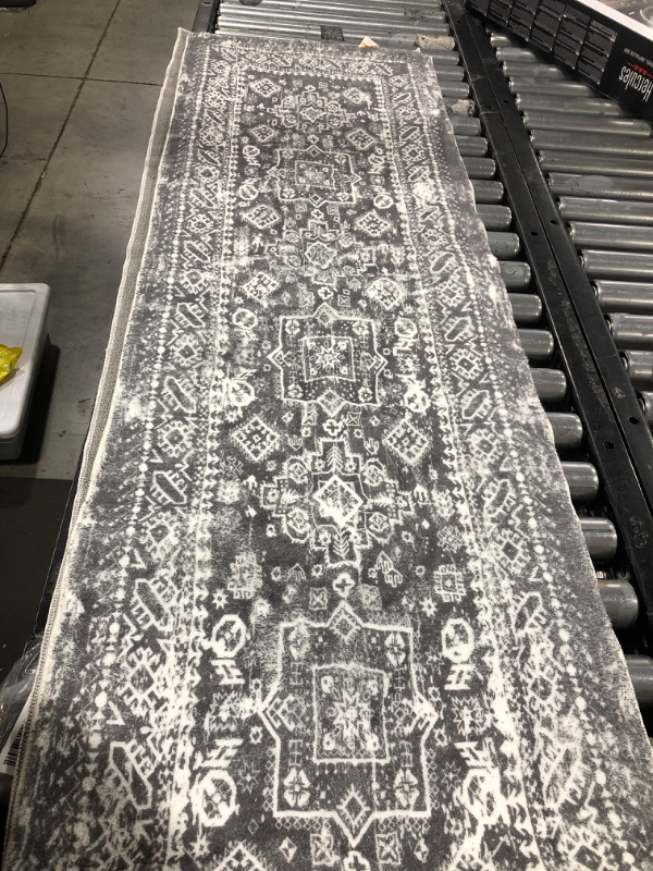 Photo 1 of  Grey  and White 10 feet Long Runner Rug