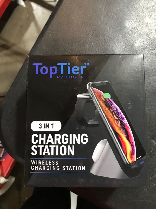 Photo 1 of TopTier 3 in 1 Wireless Charging Station Dock, 20W Total System Power, iPhone Apple Watch Airpods and Samgsung Phones