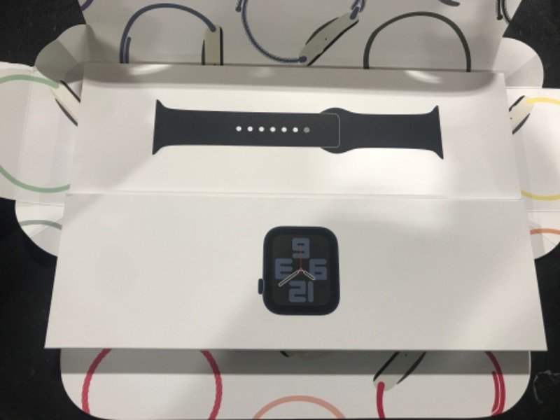 Photo 2 of Apple Watch SE 2nd Generation (GPS) 40mm Midnight Aluminum Case with Midnight Sport Band - S/M