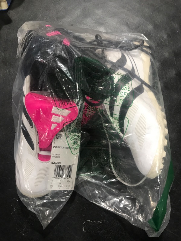 Photo 2 of Adidas Predator Precision.3 TF Junior Artificial Turf Soccer Shoes White/Core Black/Team Shock Pink-3.5