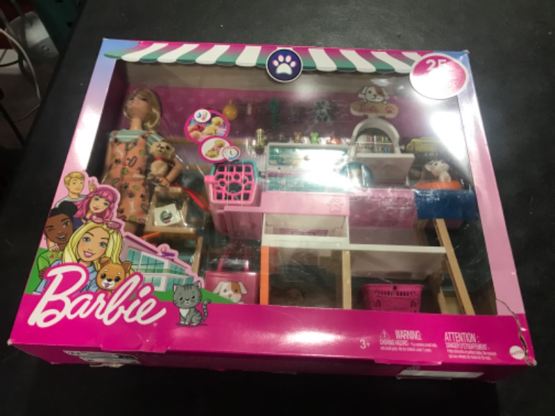 Photo 2 of Barbie Doll (11.5-in Blonde) and Pet Boutique Playset with 4 Pets, Color-Change Grooming Feature and Accessories, Great Gift for 3 to 7 Year Olds