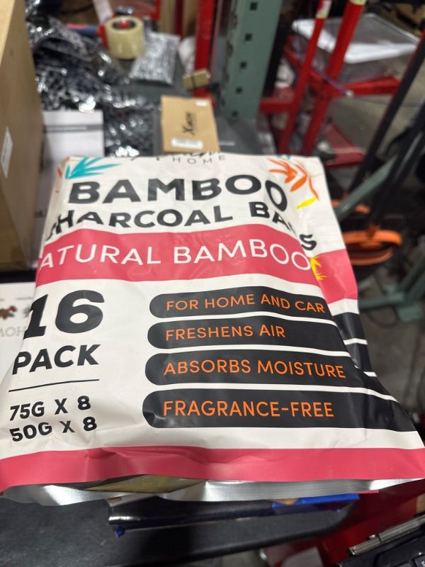 Photo 2 of (16 Pack) Bamboo Charcoal Air Purifying Bag - Charcoal Bags Odor Absorber, for Car, Home & Shoes - Activated Charcoal , Fragrance-Free Odor Eliminator (8x75g, 8x50g)