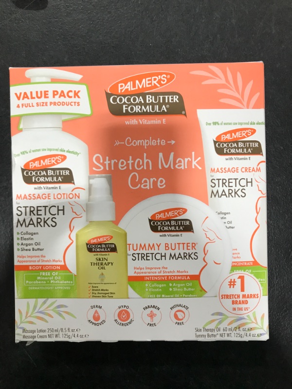 Photo 2 of Palmer's Cocoa Butter Formula Pregnancy Skin Care Kit for Stretch Marks and Scars, Dermatologist Approved, Gift for Mom to Be, 4 Piece Full Size Set