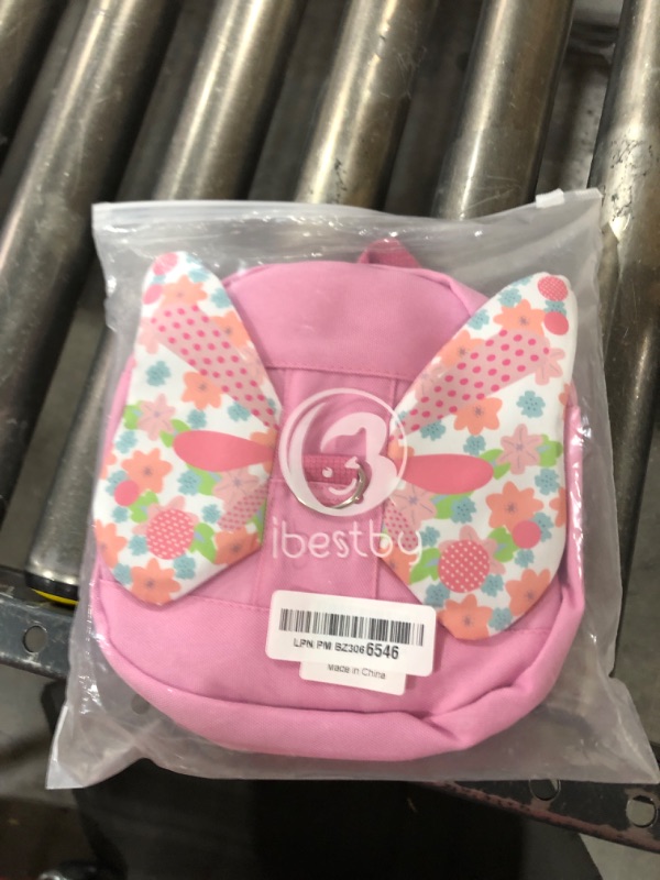 Photo 2 of 3 in 1 Toddler Backpack with Leash Anti Lost Wrist Link and Safe Strap Belt Baby Harness Leash for Walking with Butterfly Wings Suitable for 1~3 Years Girls