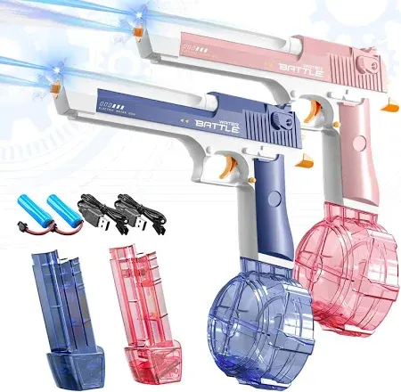 Photo 1 of 2PCS Electric Water Guns Set for Adults & Kids - 33 FT Long Range, High Capacity, Safe & Durable Water Toy Swimming Pool Beach Party and Outdoor, Summer Gifts for Boys/Grils