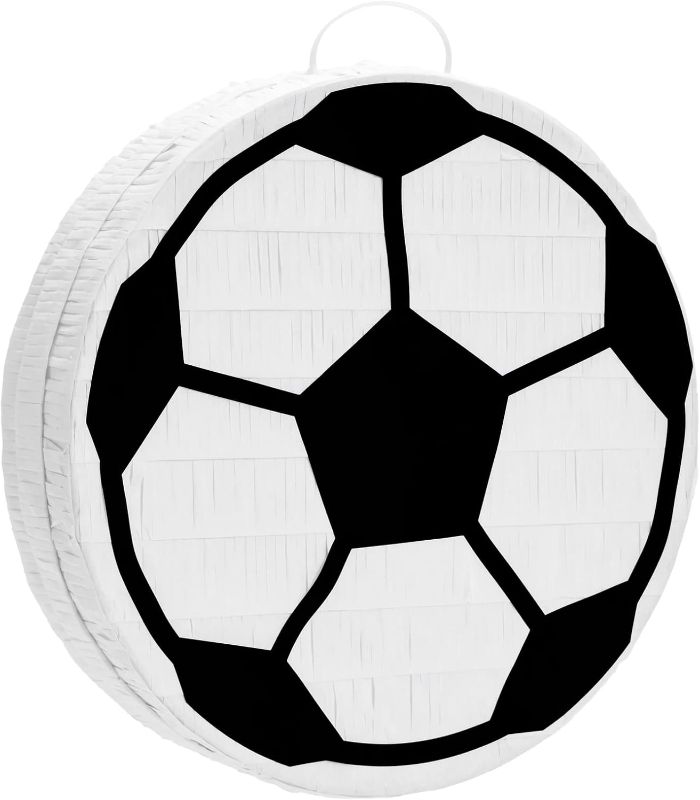 Photo 1 of  Soccer Ball Pinata for Sports Themed Birthday Party Decorations, Small (12.6 x 3.0 x 12.6 Inches)
