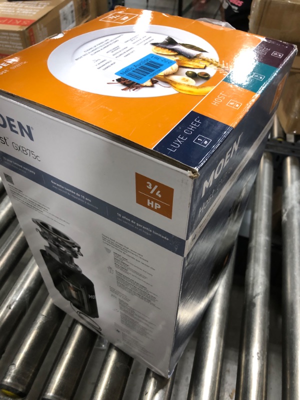 Photo 3 of Moen Host Series Disposer with Control Activation 3/4 HP Garbage Disposal with Sound Reduction, Power Cord Included, GXB75C 3/4 HP Specialty
