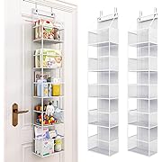Photo 1 of Fixwal 2 Pack 5-Shelf Over The Door Hanging Pantry Organizer, Hanging Storage with Clear Plastic Pockets, Large Capacity Door Organizer for Closet, Bedroom, Nursery, Bathroom and Sundries (55.9in)

